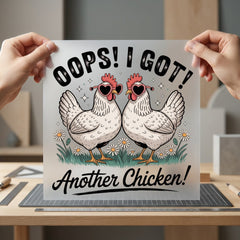 Oops Got Another Chicken Funny Pet Ready to Press DTF Transfer for Dtf