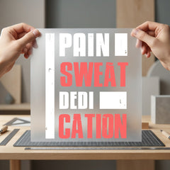 Pain Sweat Dedication Motivational Fitness Gym Ready to Press DTF Transfer for Dtf