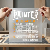 Painter Hourly Rate Humor Funny Sarcastic Ready to Press DTF Transfer for Dtf