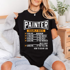 Painter Hourly Rate Humor Funny Sarcastic Ready to Press DTF Transfer for Dtf