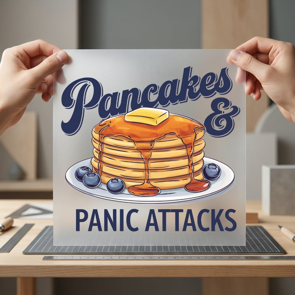 Pancakes Panic Attacks Humorous Funny Sarcastic Ready to Press DTF Transfer for Dtf