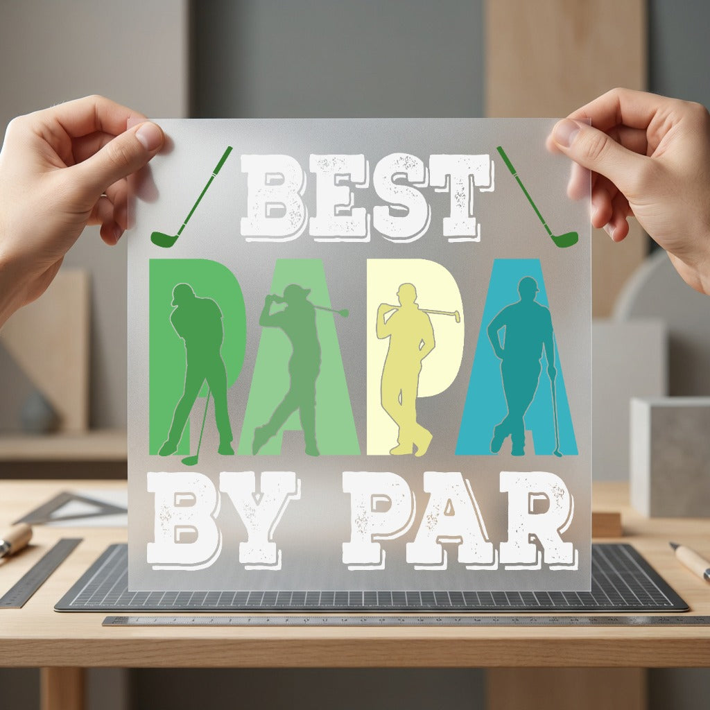 Papa Par Golf-themed Diy Dad Grandpa Ready to Press DTF Transfer for Dtf