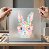 Pastel Bunny Heart Glasses Easter Aesthetic Ready to Press DTF Transfer for Dtf