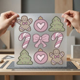 Pastel Christmas Patchwork Cozy Christmas Aesthetic Ready to Press DTF Transfer for Dtf