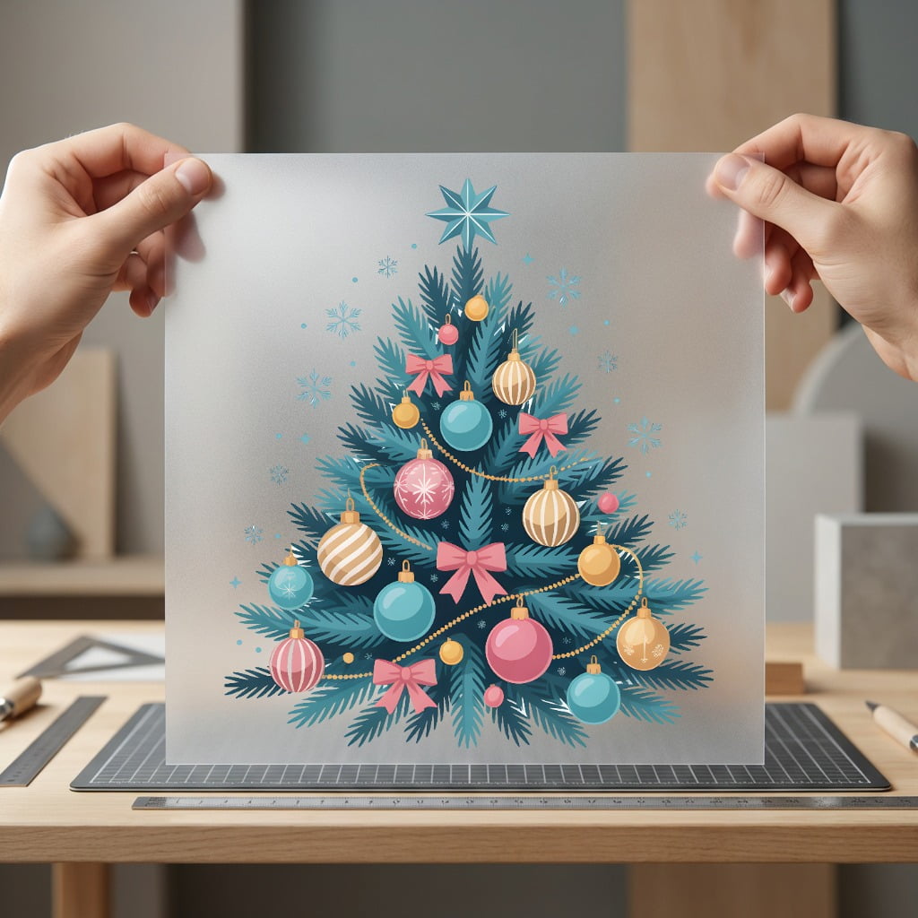 Pastel Christmas Tree Holiday Christmas Retro Ready to Press DTF Transfer for Dtf