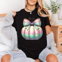 Pastel Pumpkin Bow Diy Halloween Fall Ready to Press DTF Transfer for Dtf