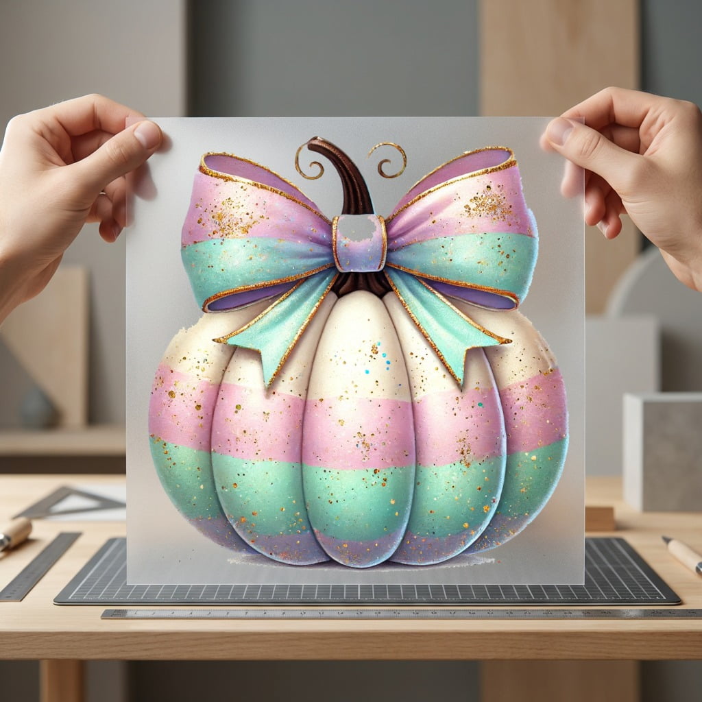 Pastel Pumpkin Bow Diy Halloween Fall Ready to Press DTF Transfer for Dtf