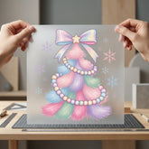 Pastel Whimsical Christmas Tree Christmas Aesthetic Ready to Press DTF Transfer for Dtf