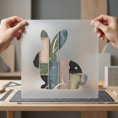 Patchwork Bunny Rustic Diy Easter Rustic Ready to Press DTF Transfer for Dtf