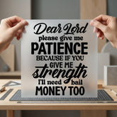 Patience Strength Money Funny Christian Faith Ready to Press DTF Transfer for Dtf