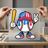 Patriotic Baseball Character Diy 4th Of July Patriotic Ready to Press DTF Transfer for Dtf