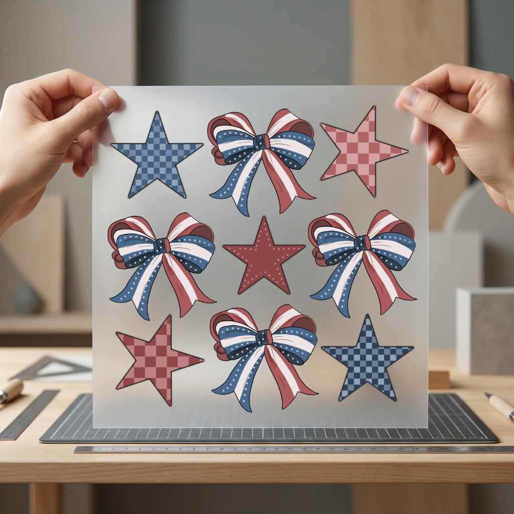 Patriotic Bows Stars Americana 4th Of July Patriotic Ready to Press DTF Transfer for Dtf