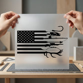 Patriotic Hunting Fishing Flag Patriotic Usa Ready to Press DTF Transfer for Dtf