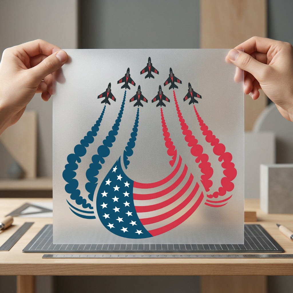 Patriotic Jets Flag Military 4th Of July Patriotic Ready to Press DTF Transfer for Dtf