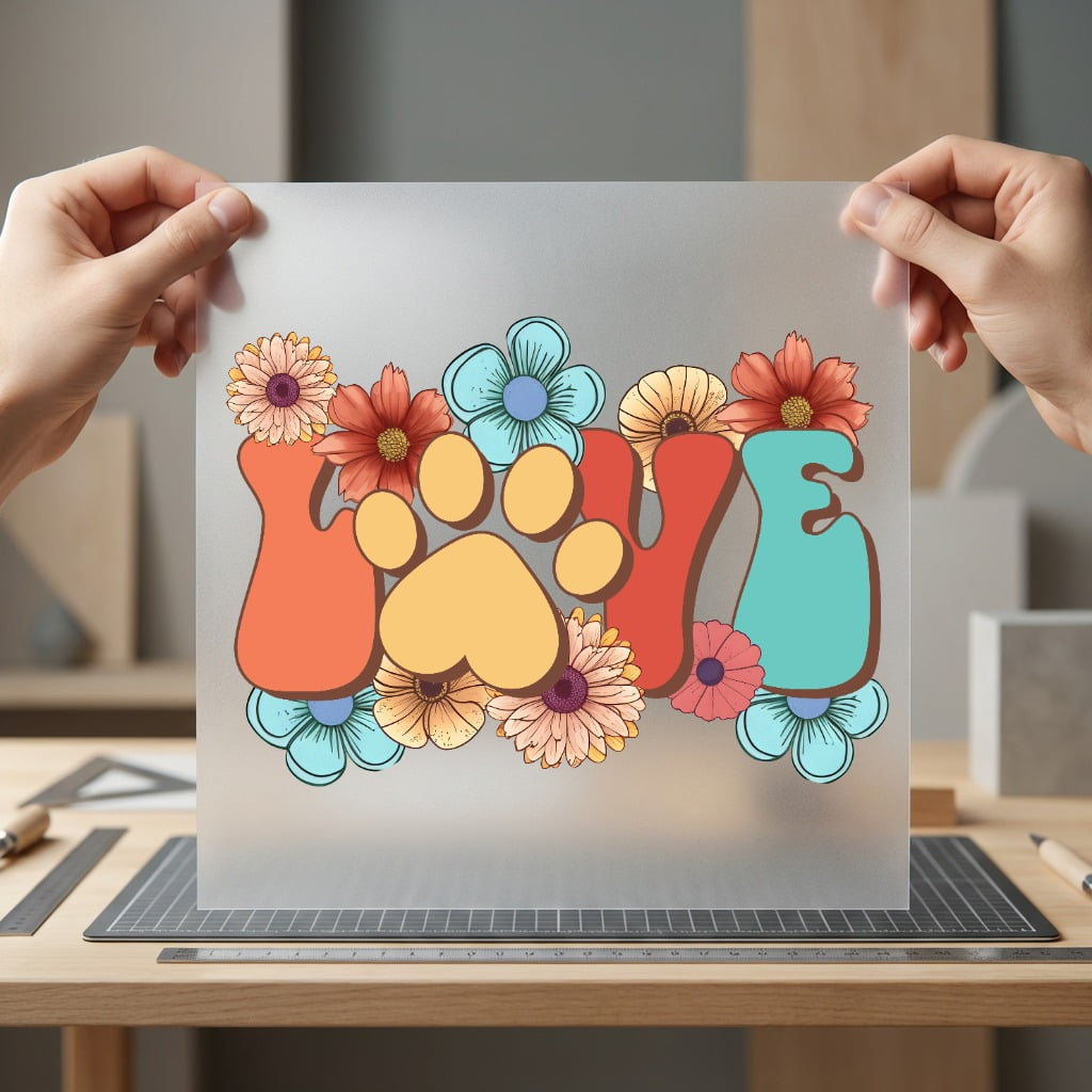 Paw Love Retro Floral Mom Dad Ready to Press DTF Transfer for Dtf