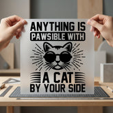 Pawsible Cat Sunglasses Retro Mom Dad Ready to Press DTF Transfer for Dtf