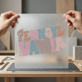 Pennsylvania Groovy Retro Text Usa Retro Ready to Press DTF Transfer for Dtf