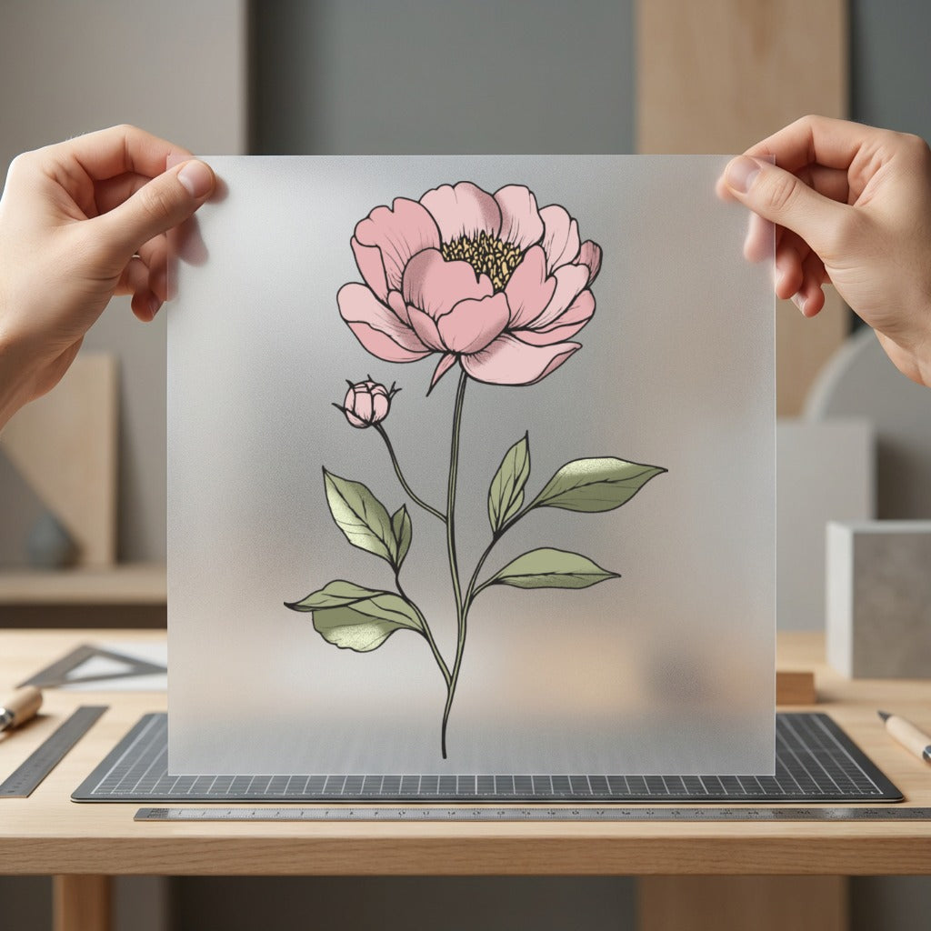 Peony Bloom Outline Floral Mom Aesthetic Ready to Press DTF Transfer for Dtf