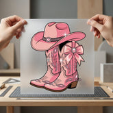 Pink Cowgirl Boots Hat Usa Country Ready to Press DTF Transfer for Dtf