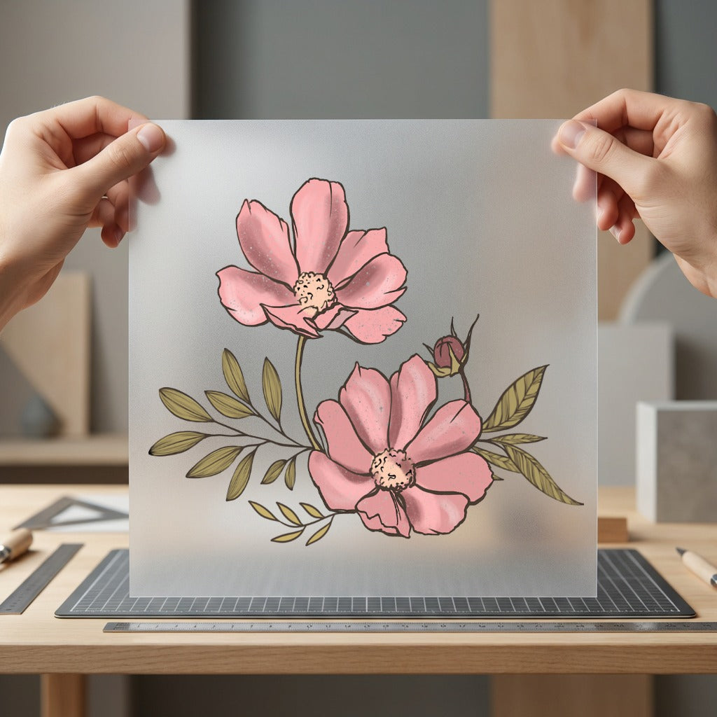 Pink Floral Cosmos Botanical Boho Aesthetic Ready to Press DTF Transfer for Dtf