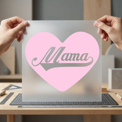 Pink Heart Mama Retro Valentine Mom Ready to Press DTF Transfer for Dtf