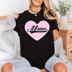 Pink Heart Mama Retro Valentine Mom Ready to Press DTF Transfer for Dtf