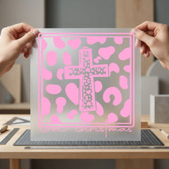 Pink Leopard Cross Love Christian Faith Ready to Press DTF Transfer for Dtf