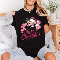 Pink Leopard Santa Merry Christmas Leopard Ready to Press DTF Transfer for Dtf