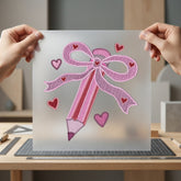 Pink Pencil Hearts Diy Valentine Teacher Ready to Press DTF Transfer for Dtf