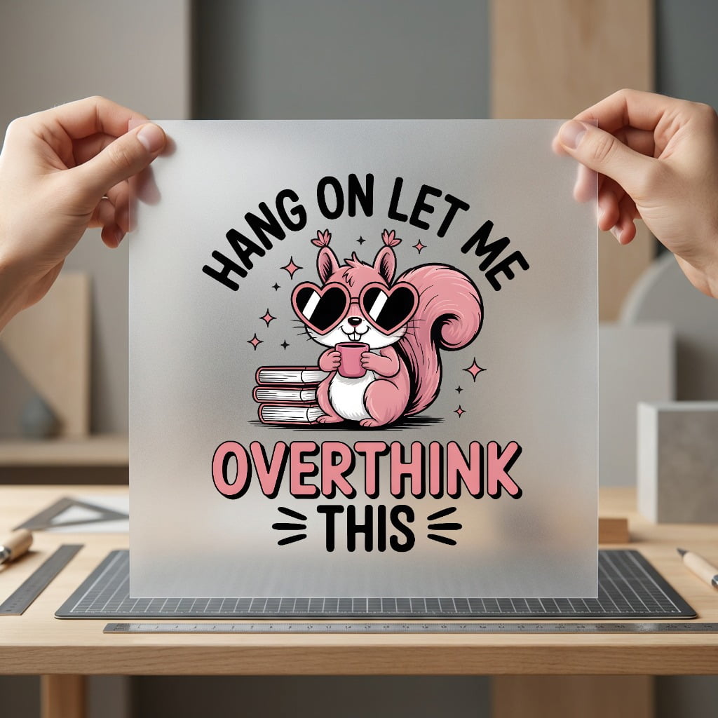 Pink Squirrel Overthinker Diy Funny Sarcastic Ready to Press DTF Transfer for Dtf