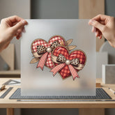 Plaid Hearts Leopard Bows Usa Valentine Ready to Press DTF Transfer for Dtf