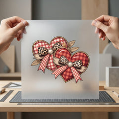 Plaid Hearts Leopard Bows Usa Valentine Ready to Press DTF Transfer for Dtf