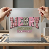 Plaid Merry Christmas Retro Christmas Vintage Ready to Press DTF Transfer for Dtf
