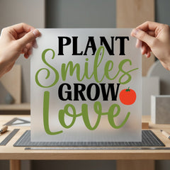 Plant Smiles Grow Love Awareness & Causes Collection Growth Mindset Collection Ready to Press DTF Transfer for Dtf
