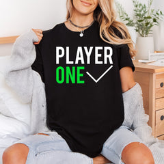 Player One Check Gamer Funny Sarcastic Ready to Press DTF Transfer for Dtf
