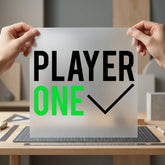 Player One Check Gamer Funny Sarcastic Ready to Press DTF Transfer for Dtf