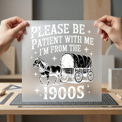 Please Patient Vintage Horse Usa Vintage Ready to Press DTF Transfer for Dtf