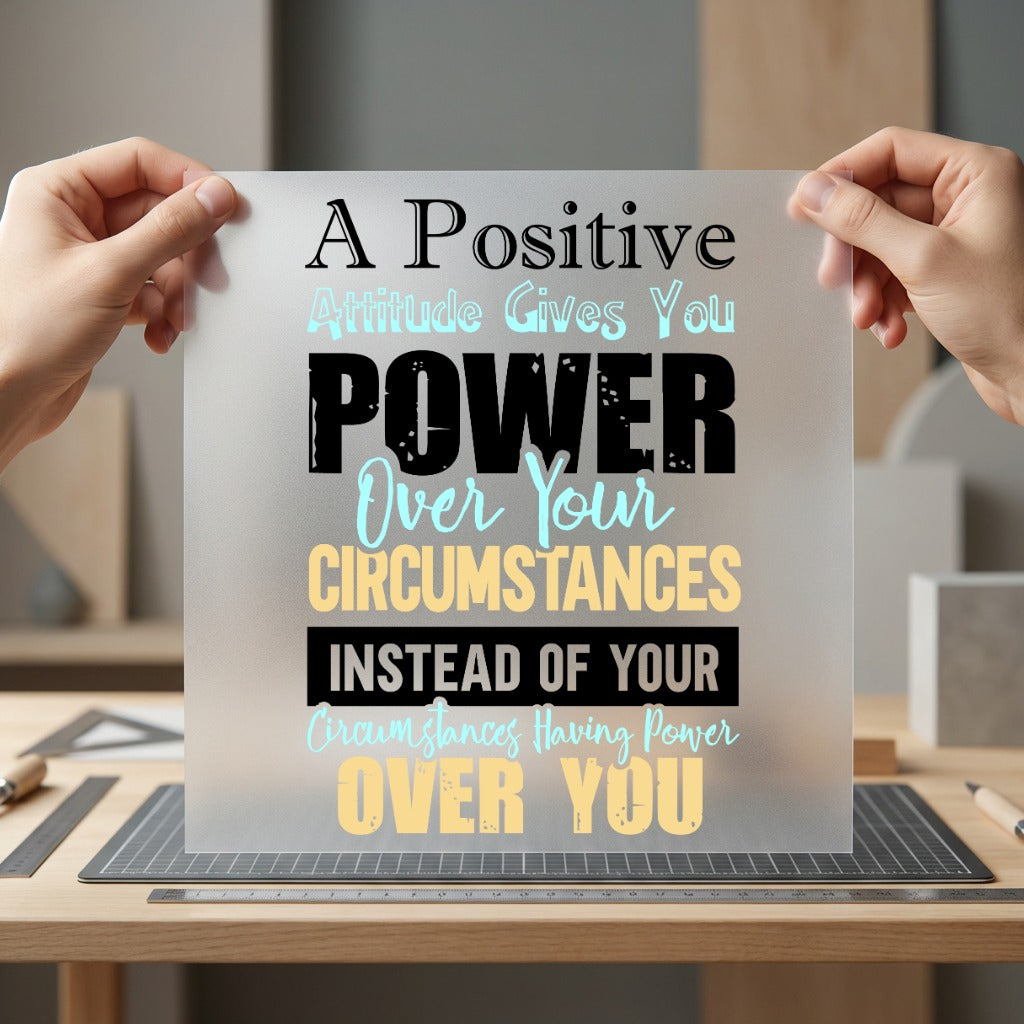 Positive Attitude Quote Motivational Empowerment Collection Good Vibes Collection Ready to Press DTF Transfer for Dtf