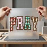 Pray Buffalo Plaid Distressed Christian Faith Ready to Press DTF Transfer for Dtf