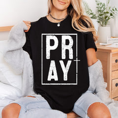 Pray Distressed Box Faith Christian Faith Ready to Press DTF Transfer for Dtf