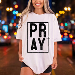 Pray Distressed Box Faith Christian Faith Ready to Press DTF Transfer for Dtf