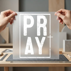 Pray Distressed Box Faith Christian Faith Ready to Press DTF Transfer for Dtf