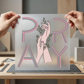 Pray Hands Floral Element Faith Prayer Ready to Press DTF Transfer for Dtf