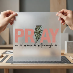 Pray Leopard Lightning Retro Christian Faith Ready to Press DTF Transfer for Dtf