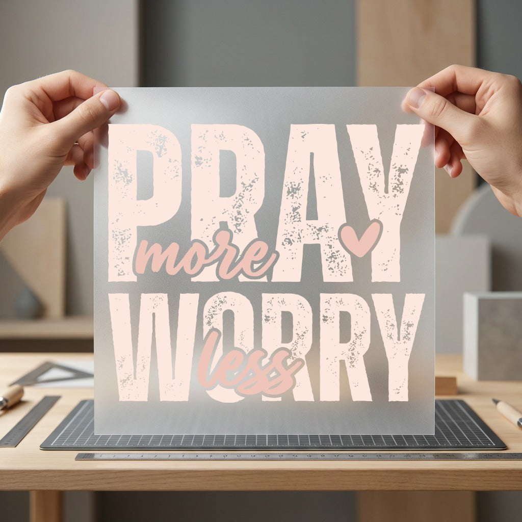 Pray More Worry Less Christian Faith Ready to Press DTF Transfer for Dtf