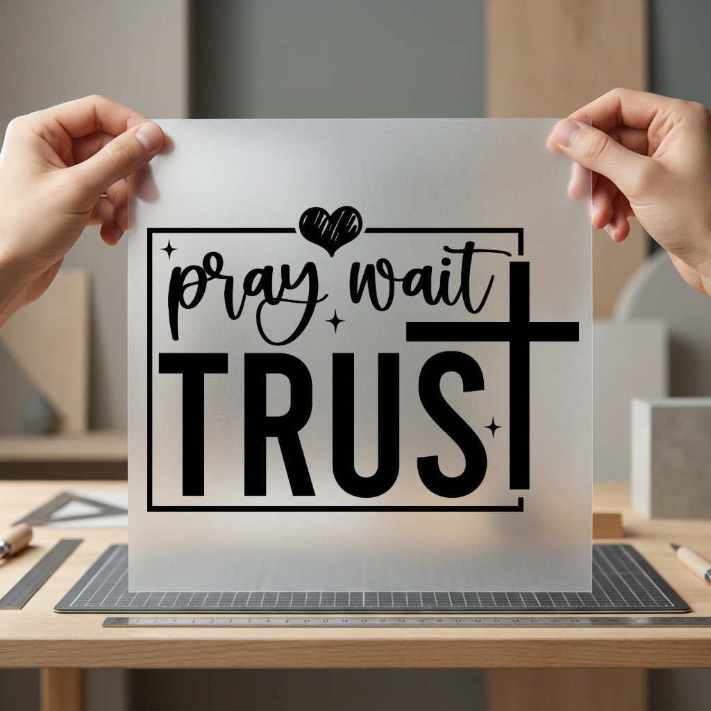 Pray Wait Trust Faith-inspired Christian Faith Ready to Press DTF Transfer for Dtf