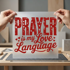 Prayer Love Language Pink Christian Faith Ready to Press DTF Transfer for Dtf