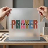 Prayer Warrior Grunge Block Christian Faith Ready to Press DTF Transfer for Dtf