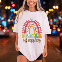Prayer Warrior Rainbow Retro Christian Faith Ready to Press DTF Transfer for Dtf