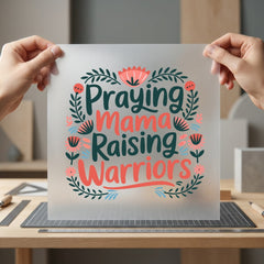 Praying Mama Raising Warriors Christian Faith Ready to Press DTF Transfer for Dtf